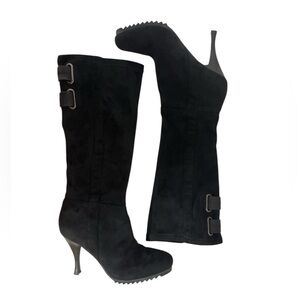 🔥 BCBGeneration PL Bettys Black Faux Suede Tall Womens Boots size 8.5